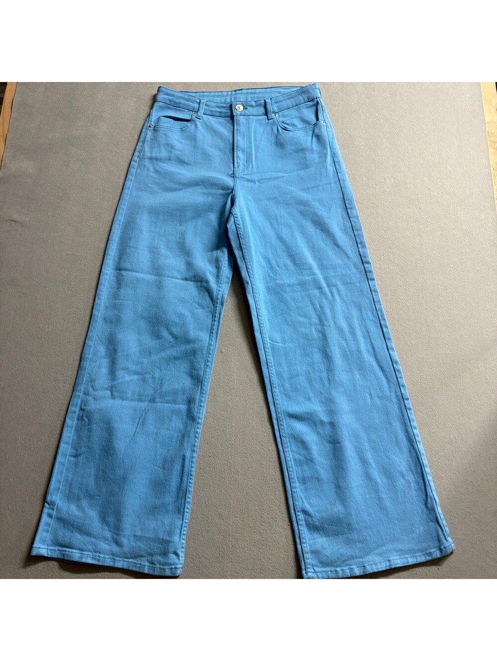 H&M Divided Blue Wide Leg Jeans Womens Size 30 High Rise Denim Pants